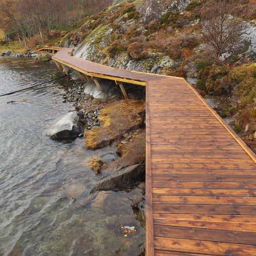 Gangbane i tre ved sjøen